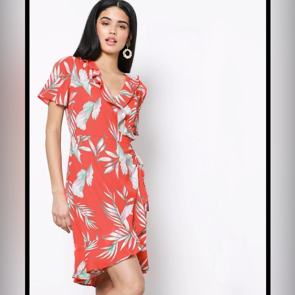 Vera Moda Tropical Wrap Dress size medium - Picture 4 of 4